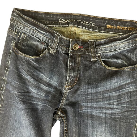 Cowgirl Tuff Bronc Dark Wash Y2K Midrise 32x33 Boot Cut Western Jean 32x33 - Picture 7 of 15